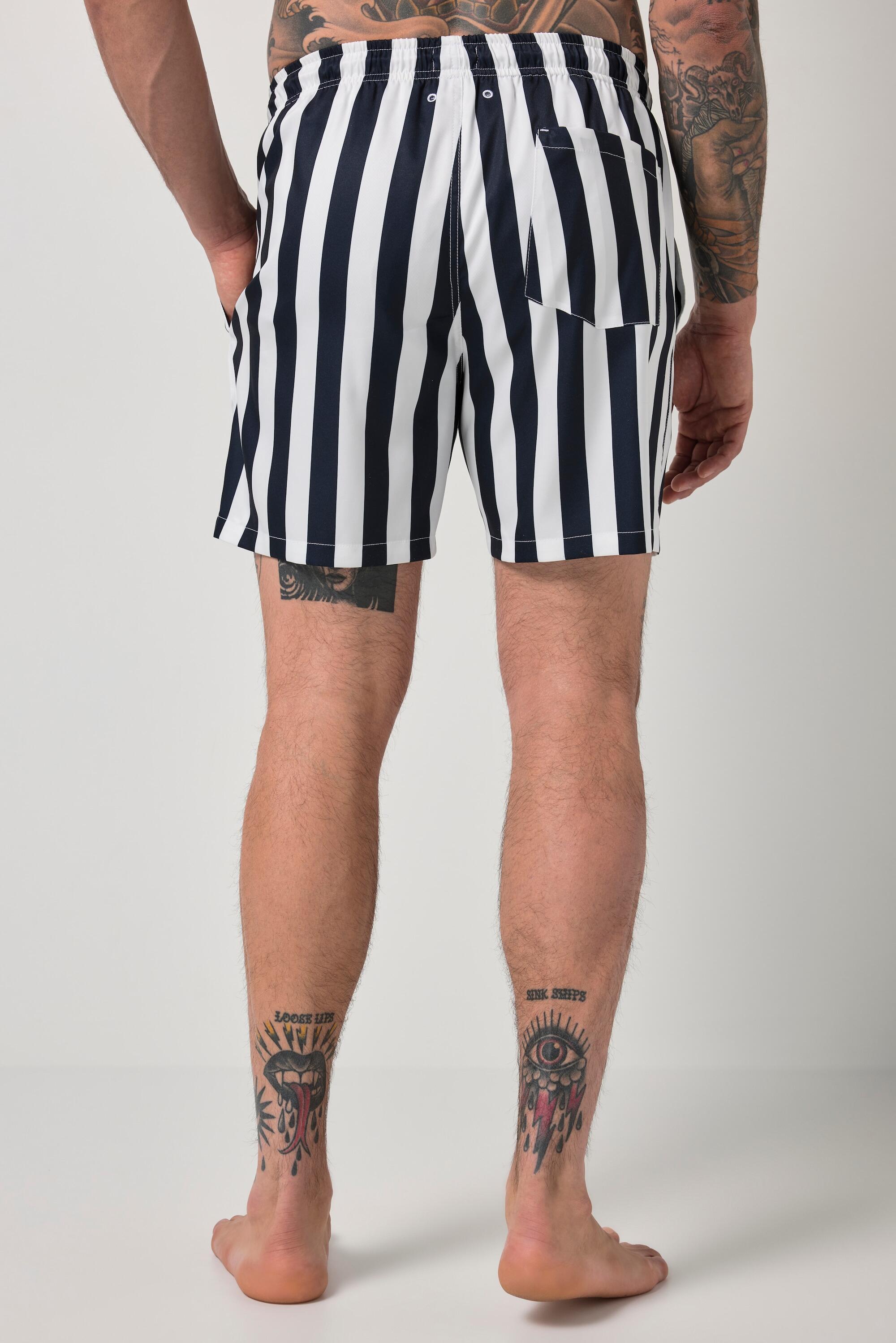 Heren zwemshort FLEXNAMIC® beachwear strepen elastische tailleband 2/6