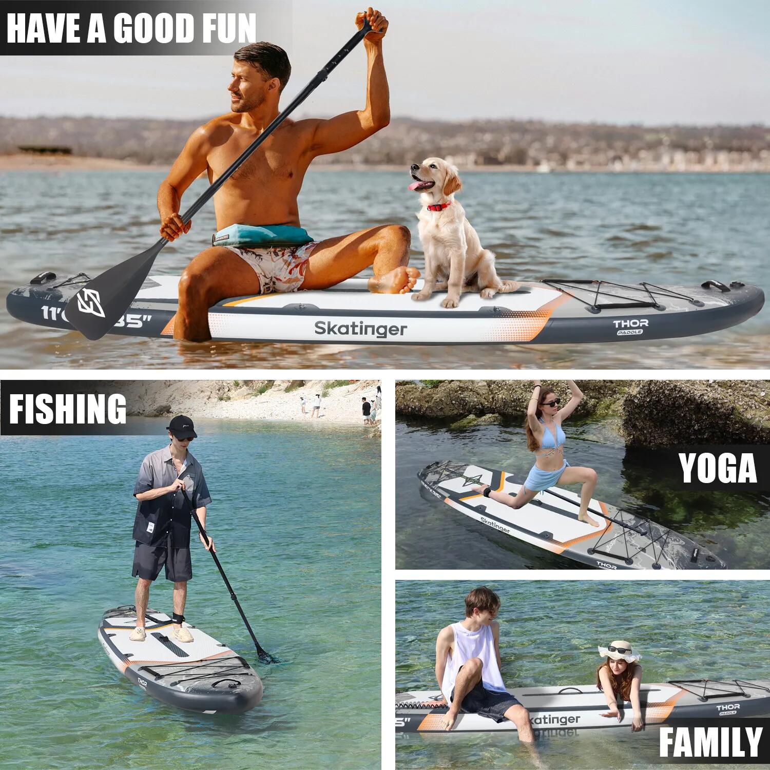 SUP SKATINGER Thor Grey 350x89x15 cm (11'6'') tavola da turismo 5/6