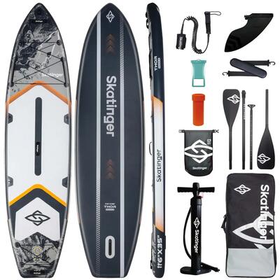 SKATINGER Thor tavola SUP gonfiabile touring 350x89x15 cm (11'6'') grigio