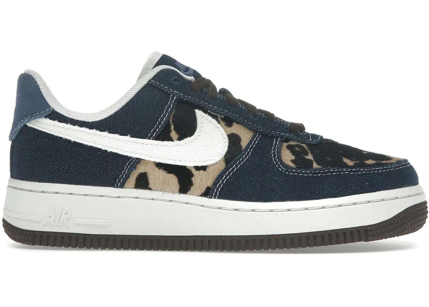 Nike Air Force 1 Low Cheetah Blue Denim Femme 1/1