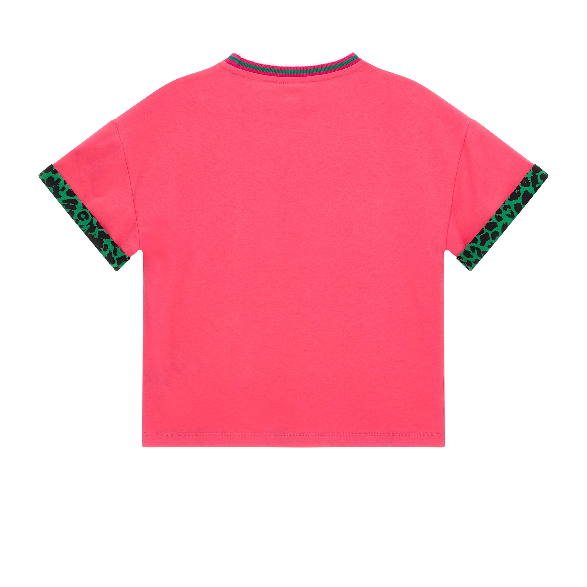 T-shirt avec col côtelé et détails en imprimé animalier 2/2