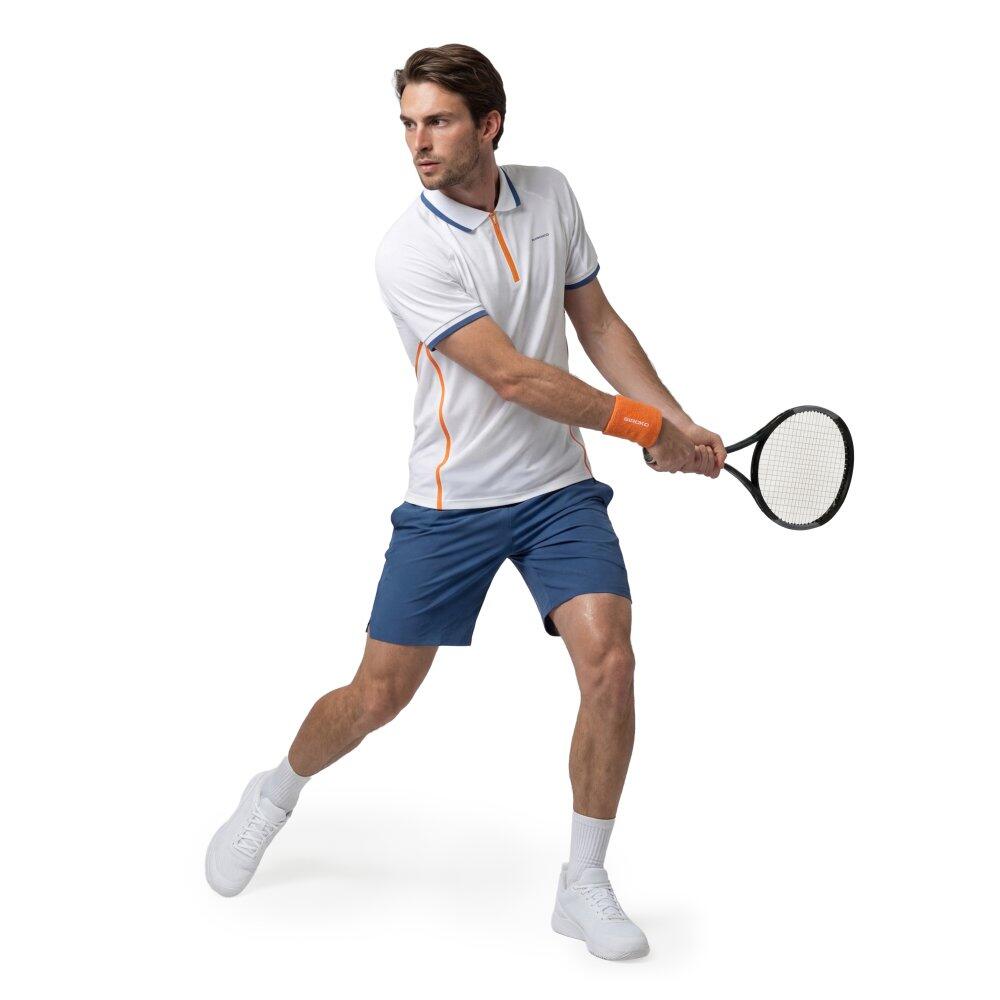 Polo de tennis demi-zip homme Player White Blanc 3/6