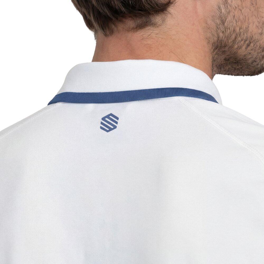 Polo de tennis demi-zip homme Player White Blanc 5/6