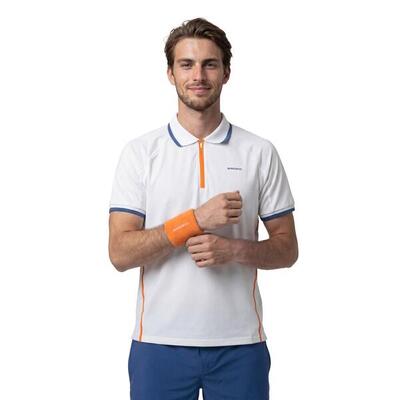 Heren tennis technische polo met halve rits player white wit