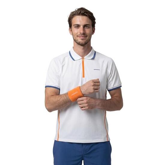 Polo de tennis demi-zip homme Player White Blanc