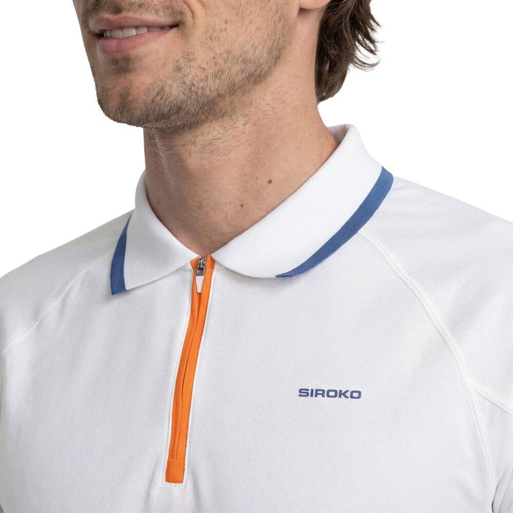 Polo de tennis demi-zip homme Player White Blanc 4/6