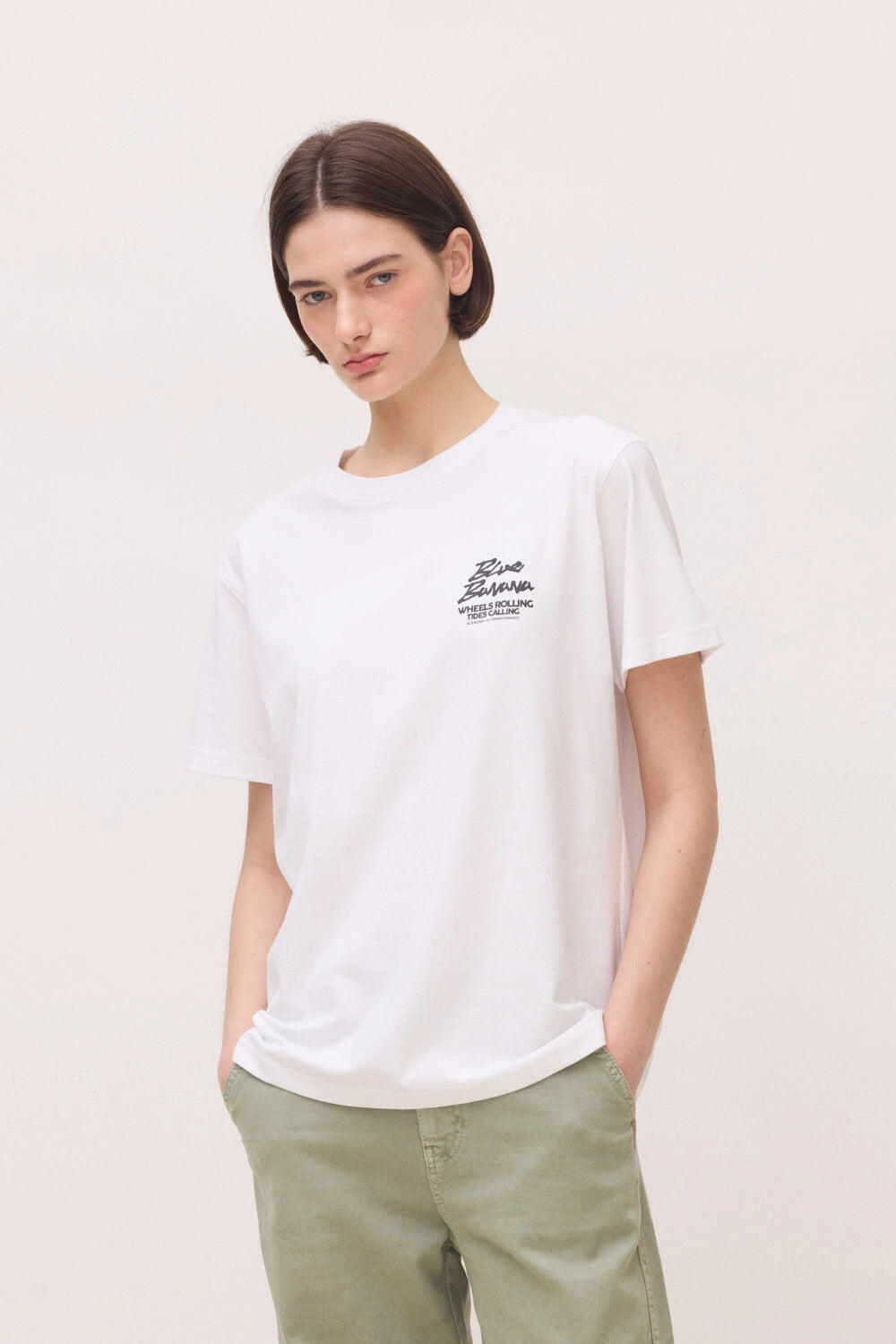 Camiseta Blue Banana Blanca de Algodón 100% Orgánico 4/7