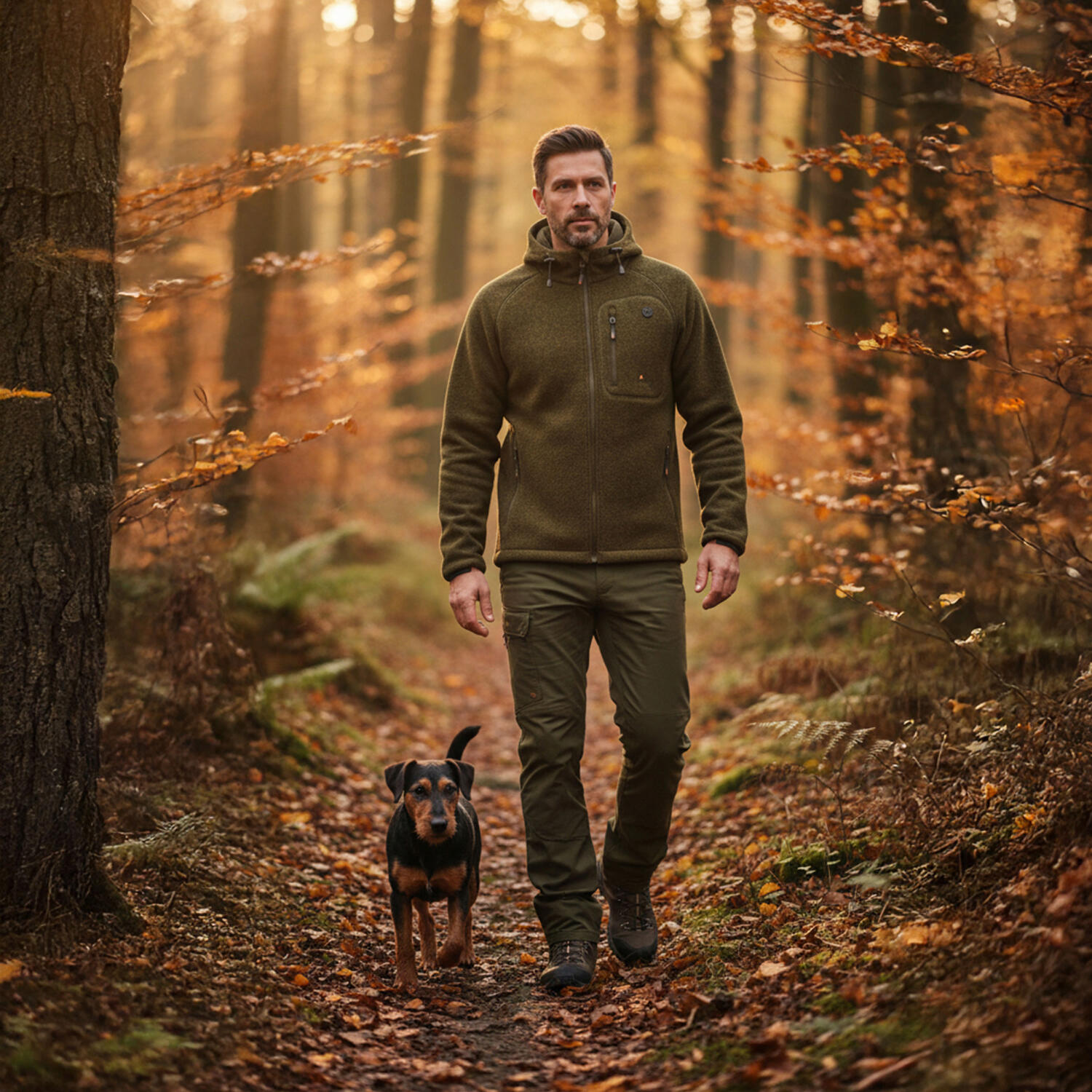 il Lago Prestige Lodenfleece-Jacke Geo Pro Membran Herren (Oliv) Größe XL 2/5