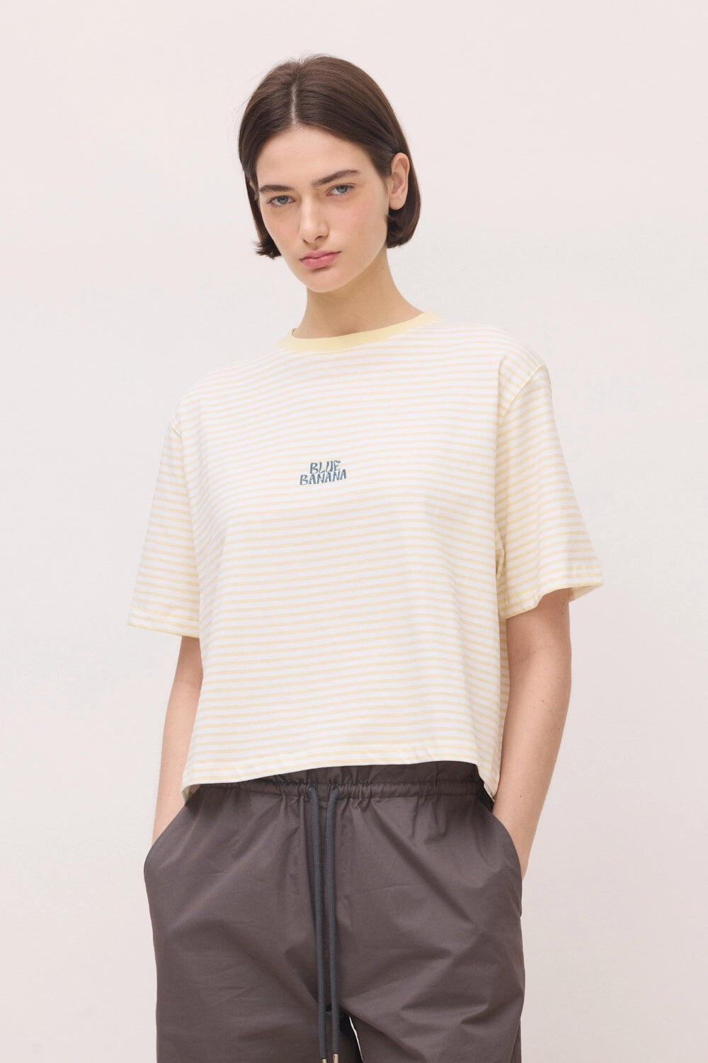 Camiseta Mujer Blue Banana Light Yellow de Algodón 100% Orgánico 1/3