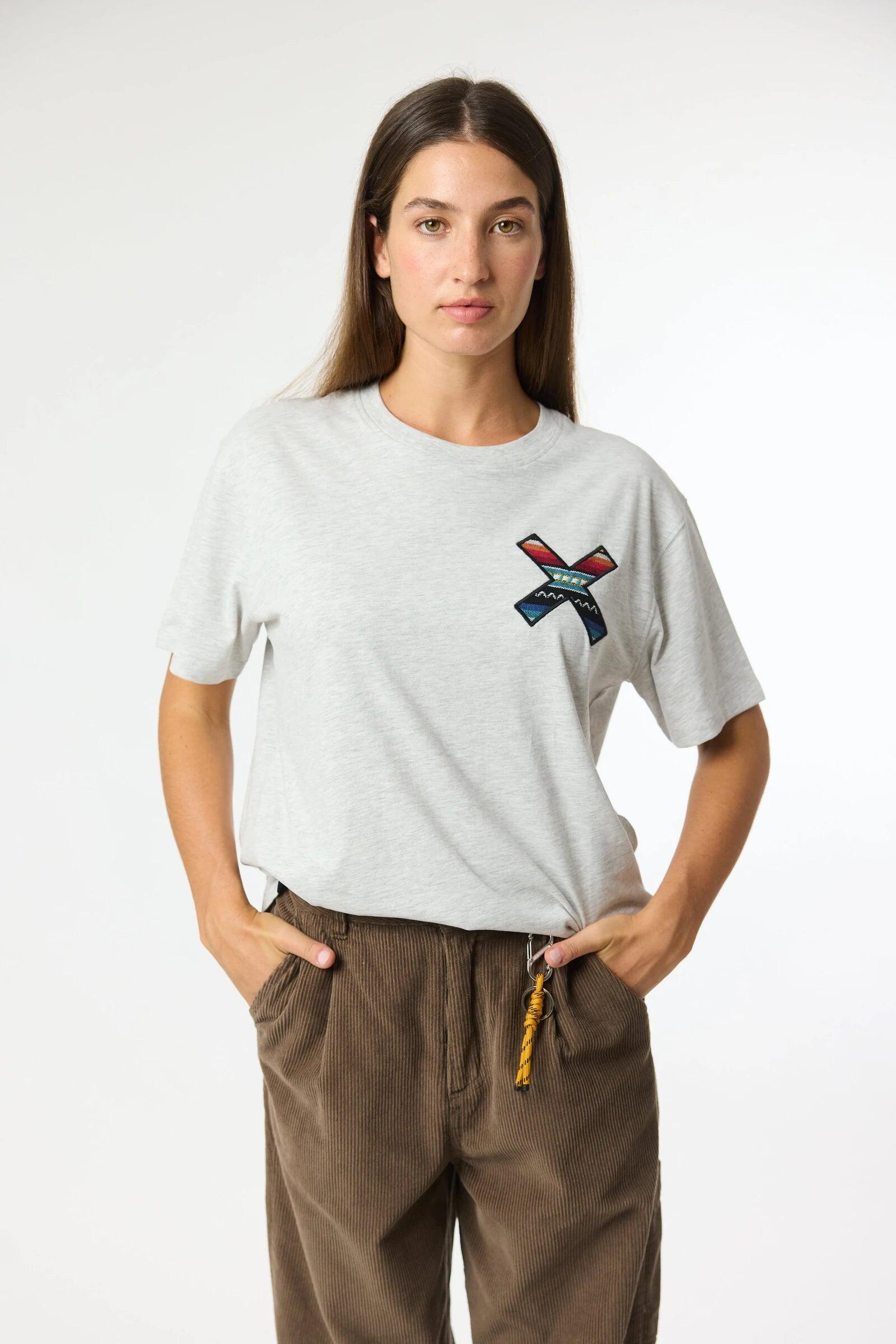 Camiseta Blue Banana Light Grey Melange de Algodón Orgánico 4/6