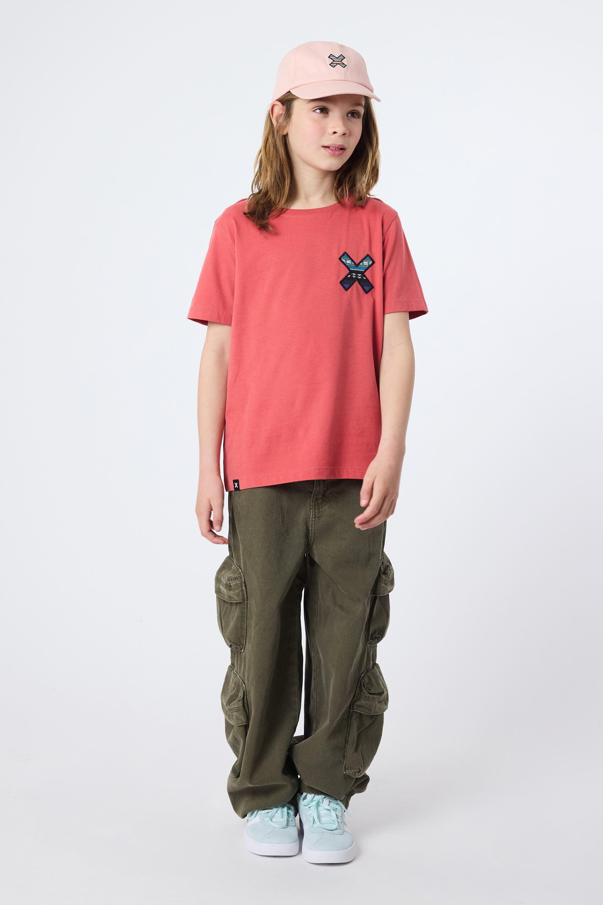 Camiseta Kids Blue Banana Roja de Algodón 100% Orgánico 3/4