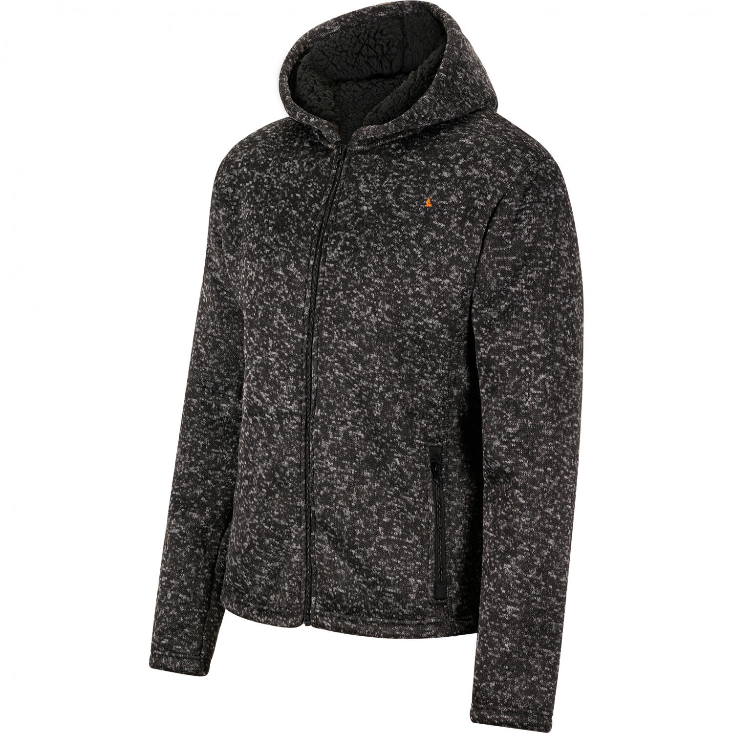 il Lago Prestige Teddy Strickfleece-Jacke Spirit Herren (Schwarz Meliert) G 2/5