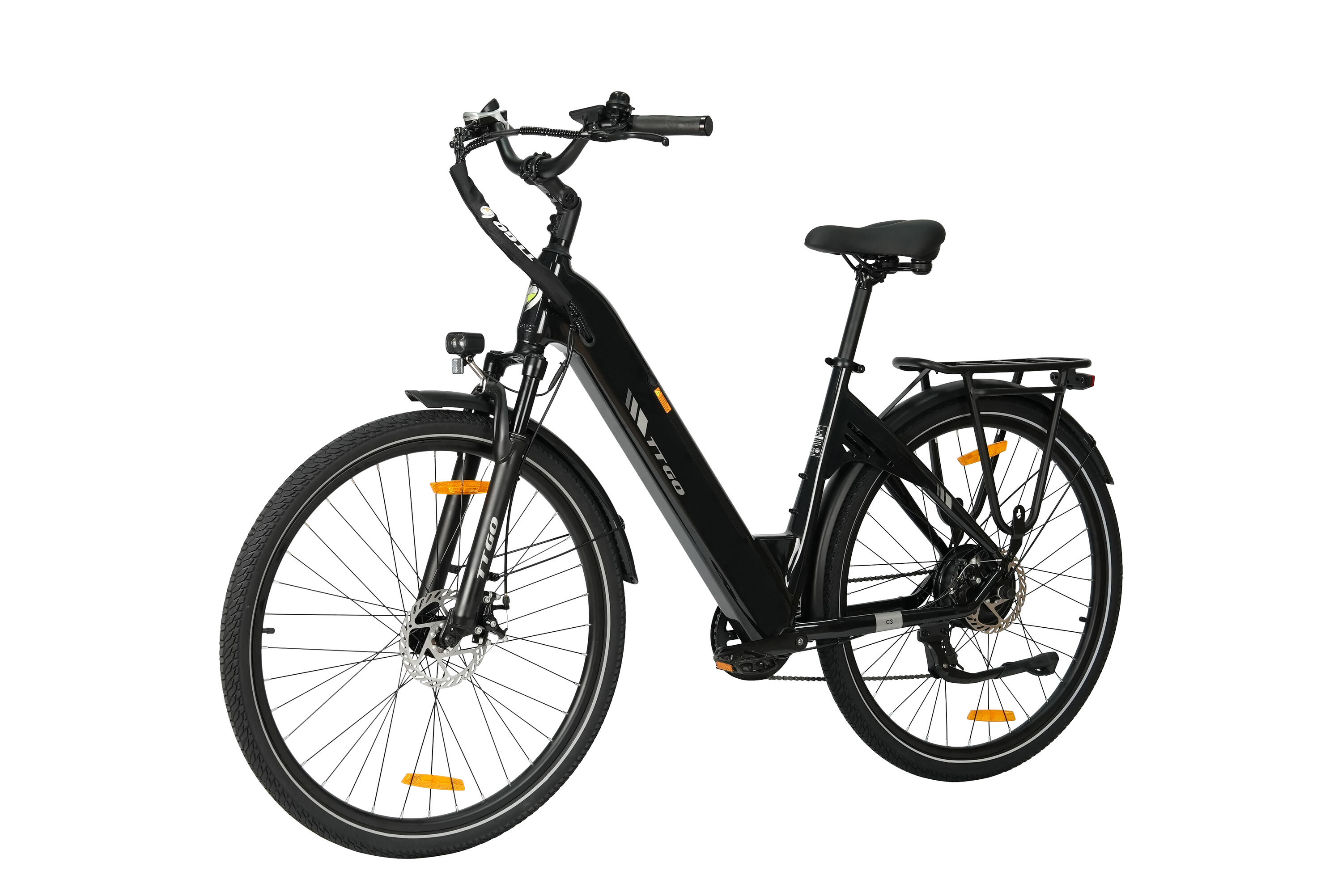 C3SE Bicicleta elétrica 28" 36V 250W 120km Shimano 7v cidade 3/6