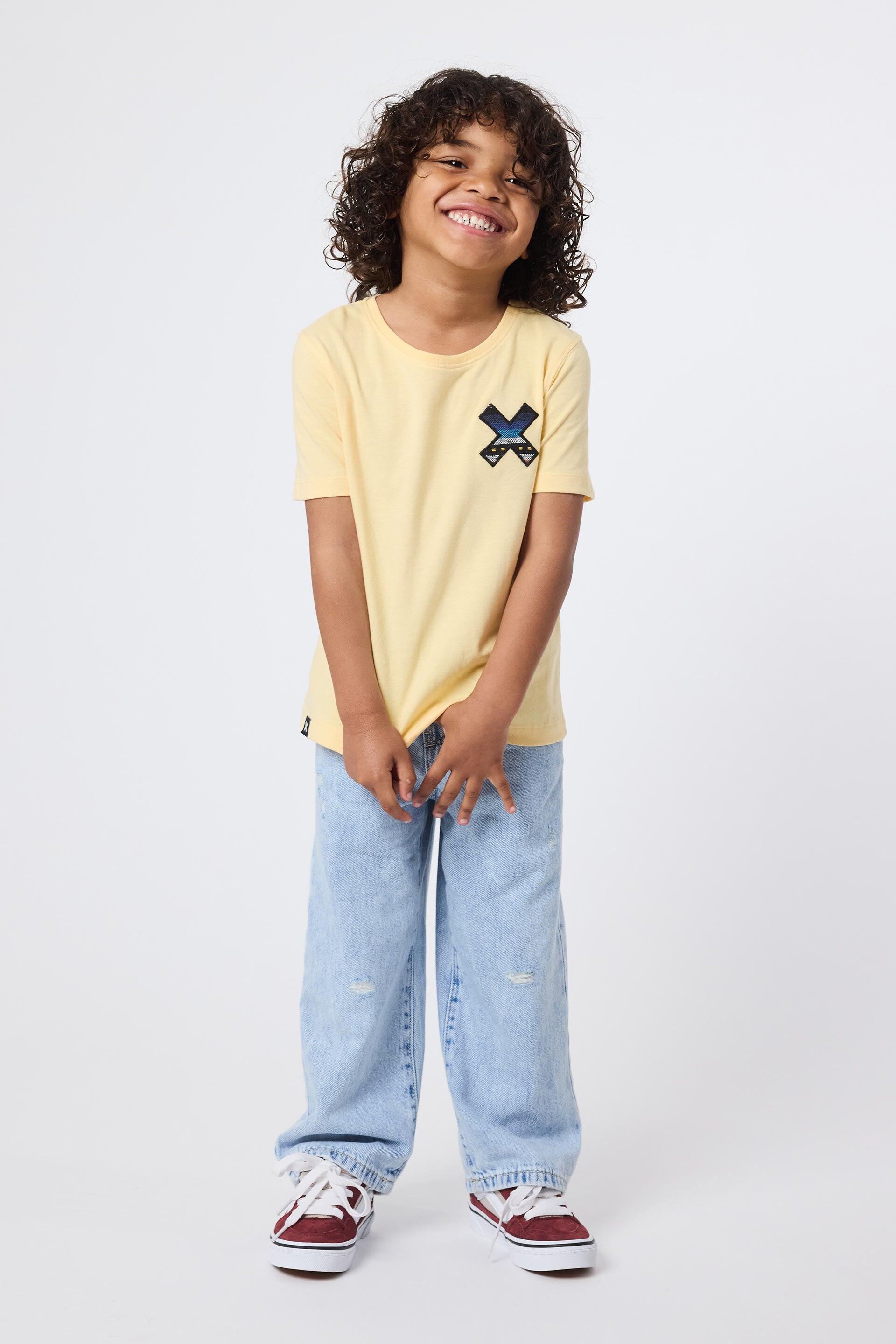 Camiseta Kids Blue Banana Amarillo Claro de Algodón 100% Orgánico 3/4