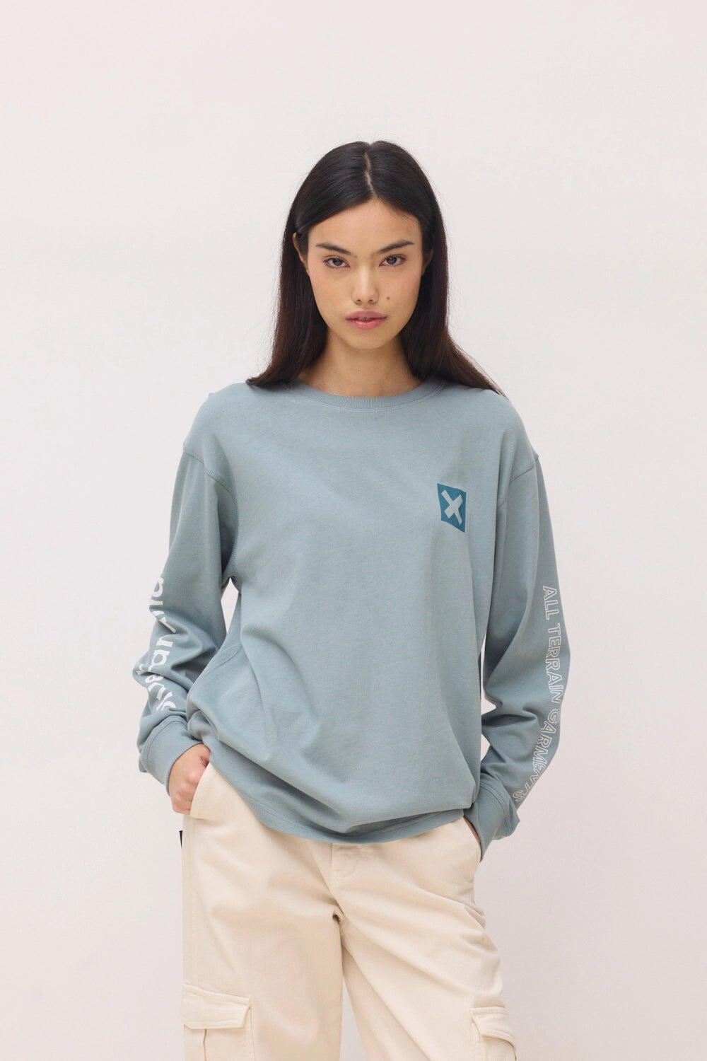 Camiseta Manga Larga Blue Banana Mist de Algodón 100% Orgánico 4/6