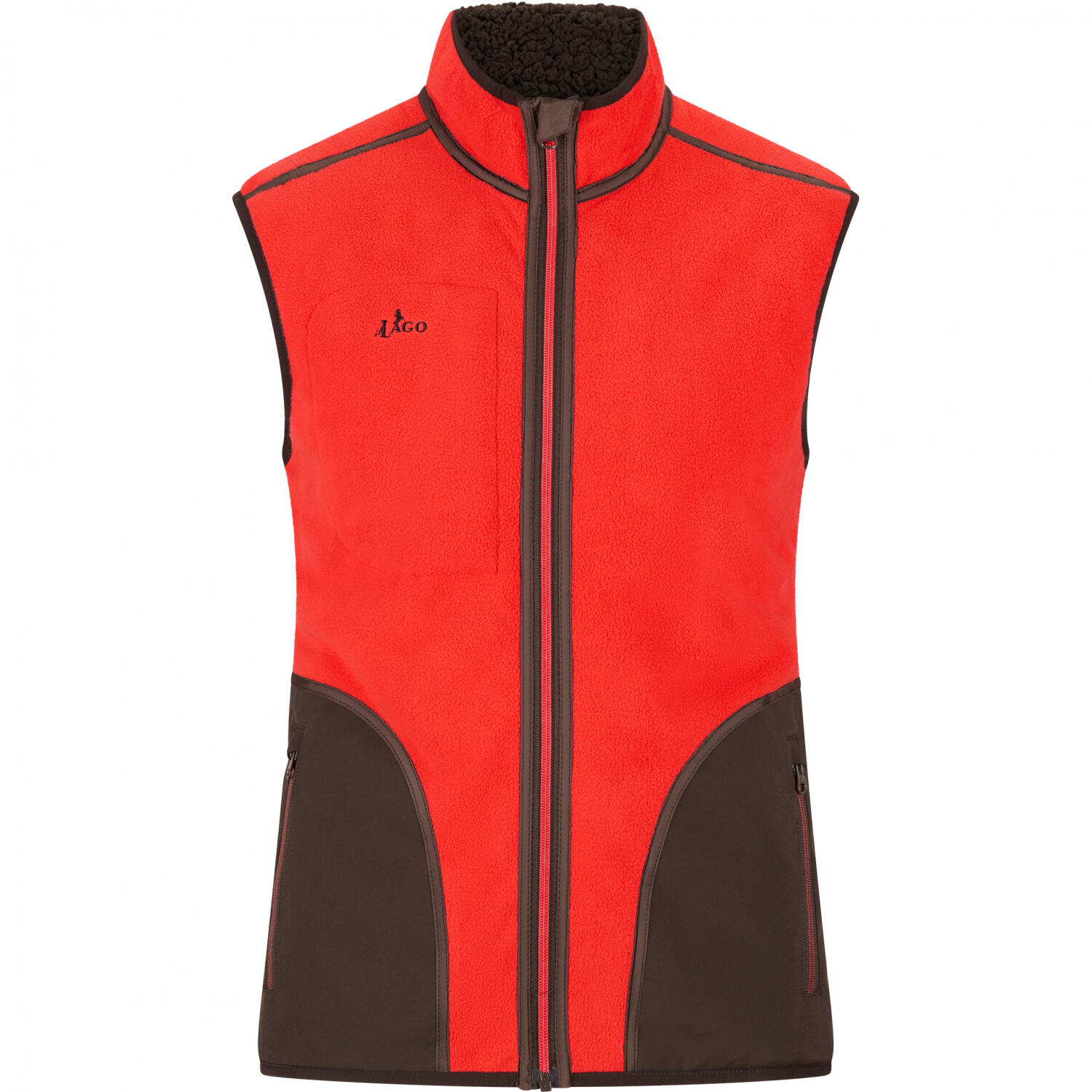 il Lago Prestige Teddyfleece-Weste Herren (Braun/Rot) Größe 4XL 3/5