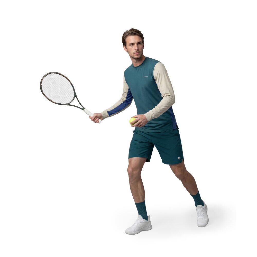 Herren Tennis langärmeliges -funktionsshirt Roma Green Grün 3/6