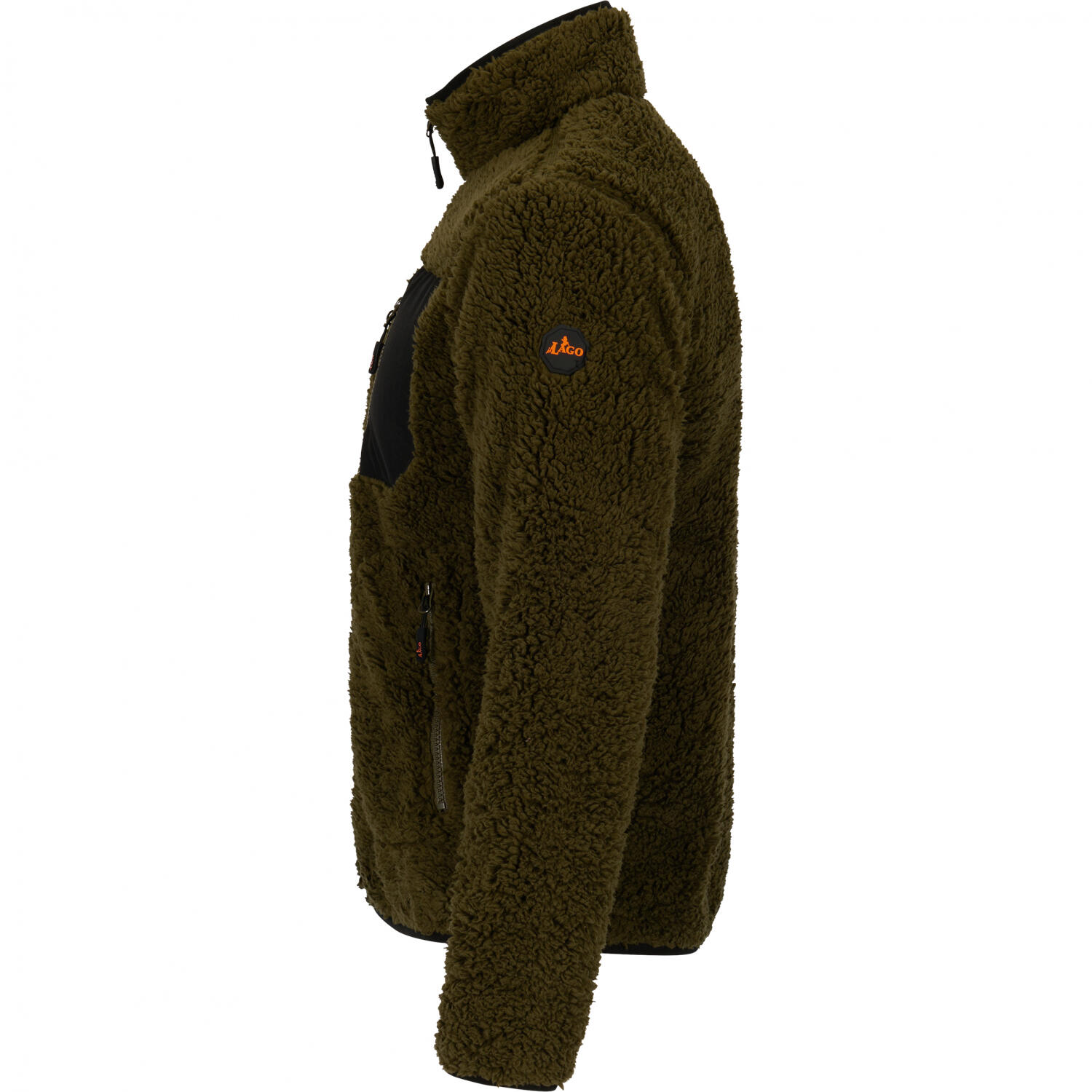 il Lago Prestige Teddyfleece-Jacke Halver Herren (Oliv/Schwarz) Größe 5XL 3/3