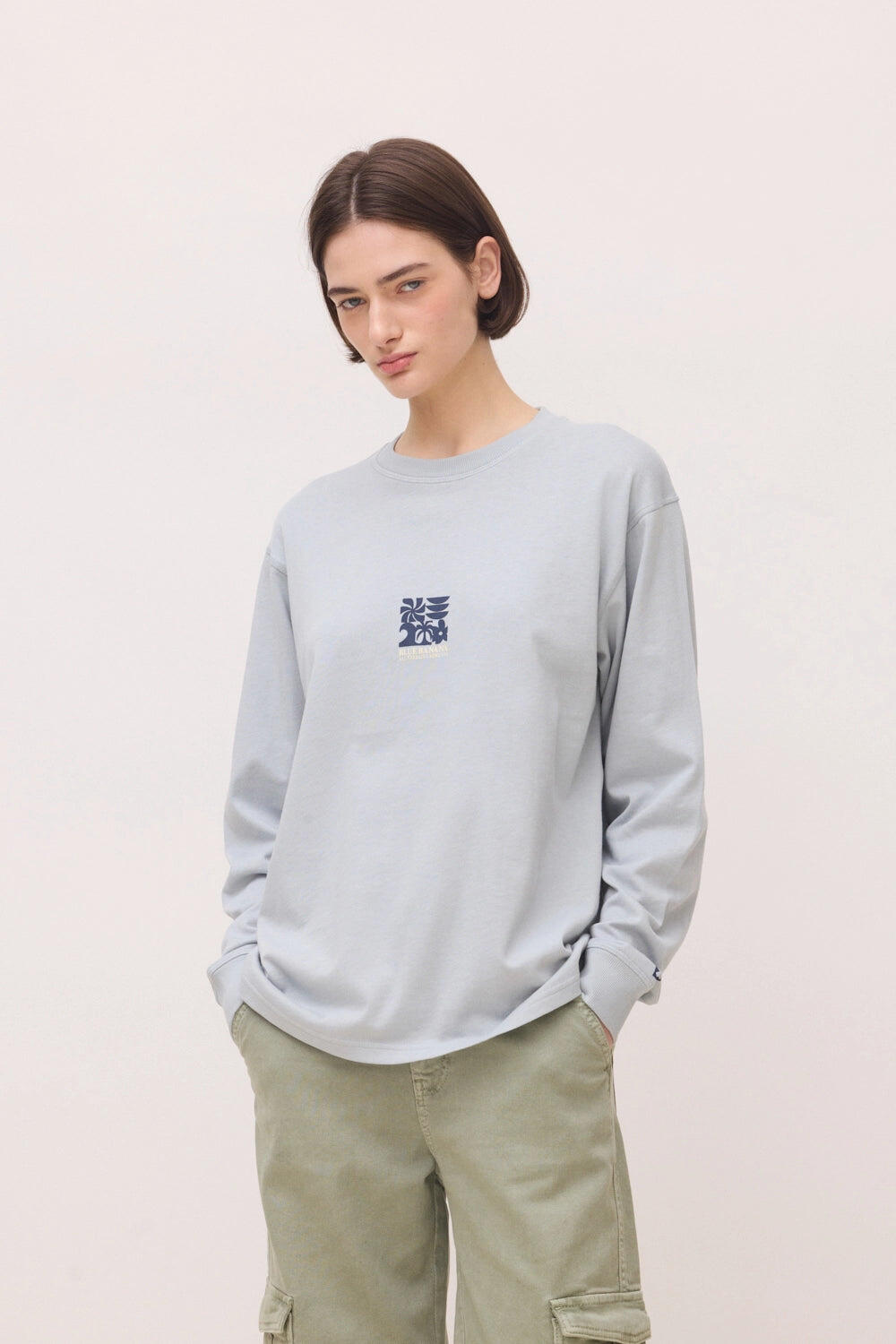 Camiseta Manga Larga Blue Banana Frost de Algodón 100% Orgánico 4/6