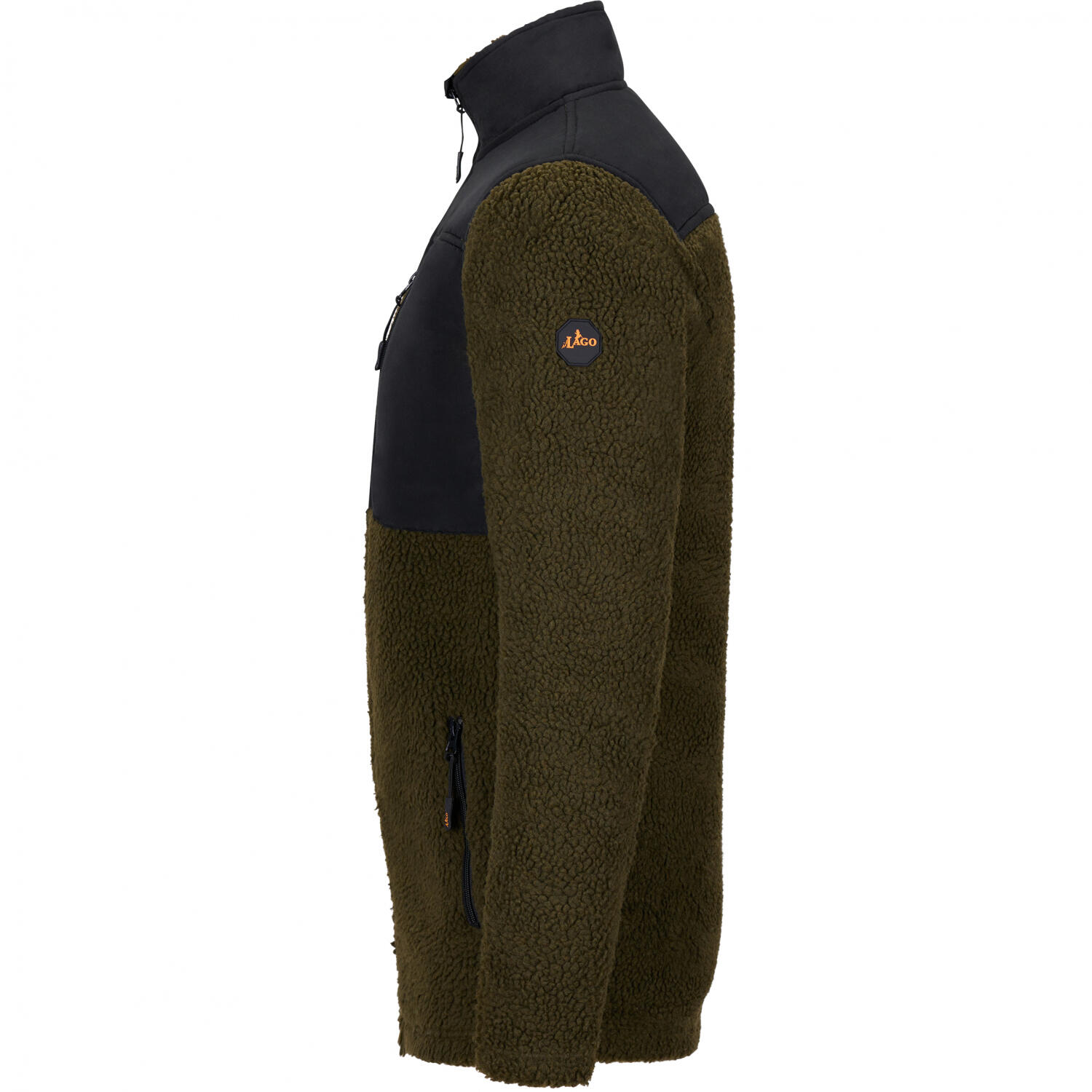 il Lago Basic Faserpelzjacke Kanada Herren (Oliv/Schwarz) Größe 3XL 3/4