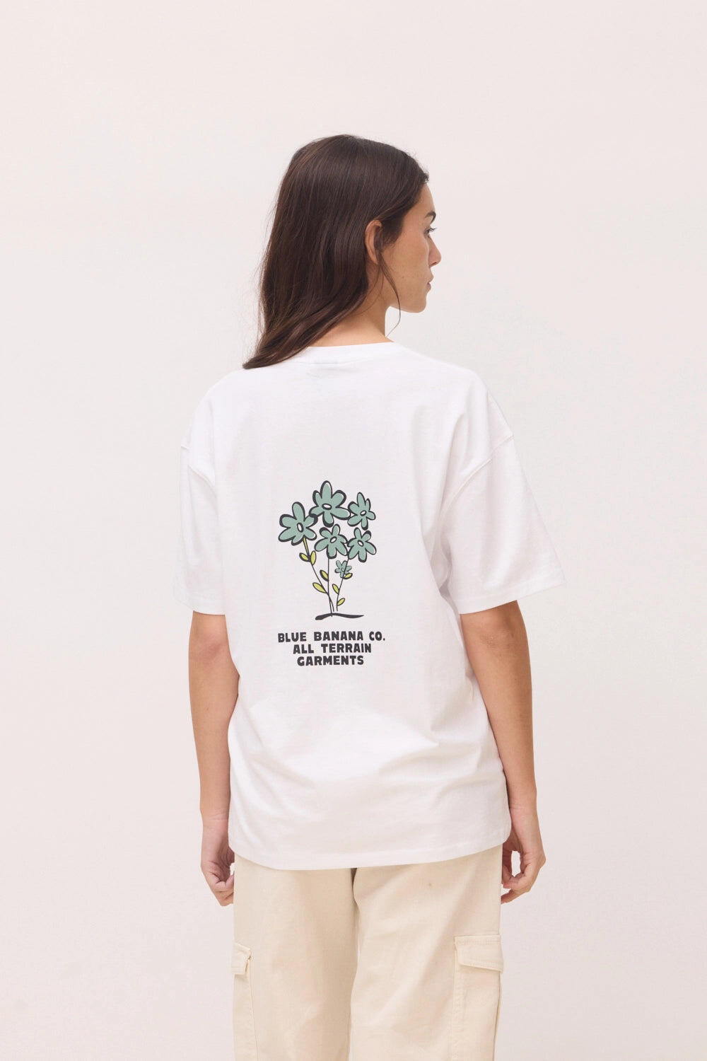 Camiseta Blue Banana Blanca de Algodón 100% Orgánico 5/7