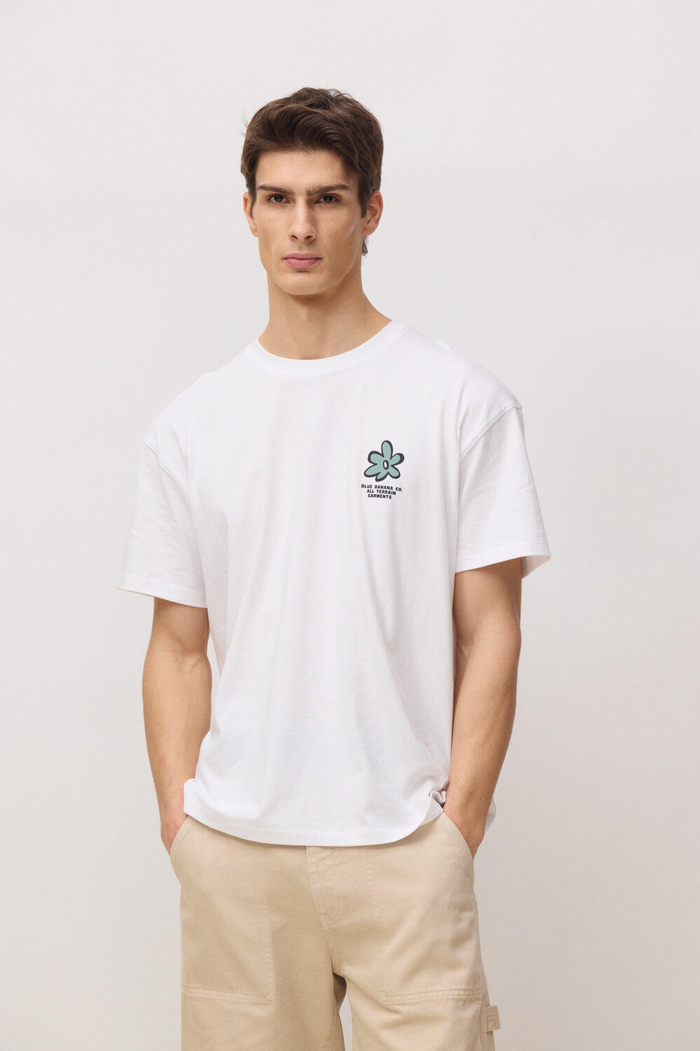 Camiseta Blue Banana Blanca de Algodón 100% Orgánico 1/7