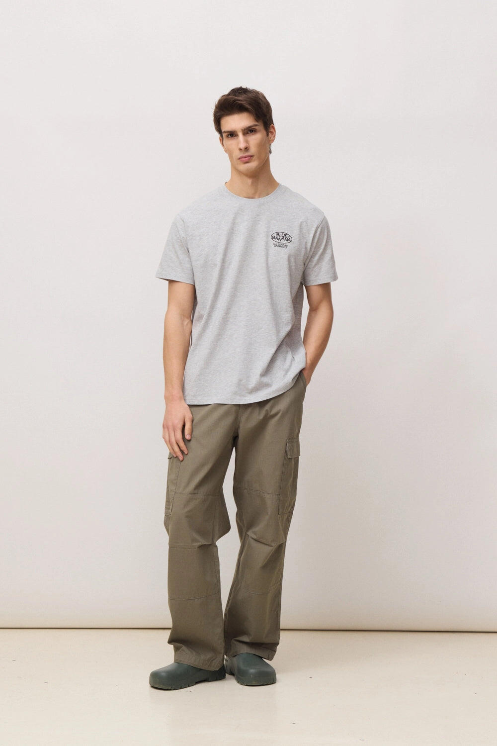 Camiseta Blue Banana Grey Melange de Algodón 100% Orgánico 3/6