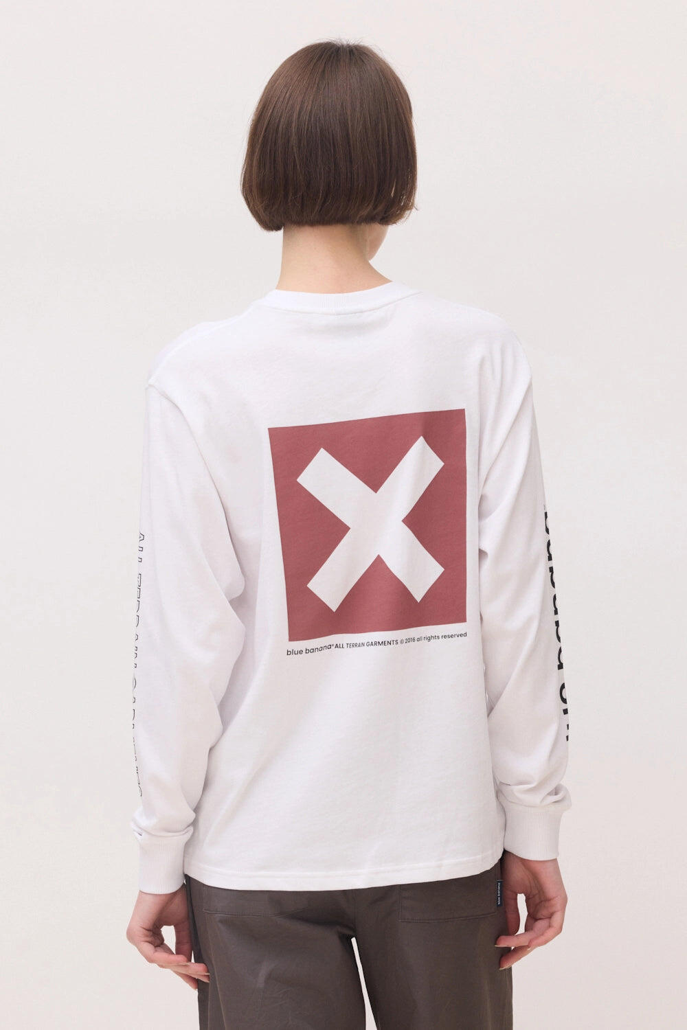 Camiseta Manga Larga Blue Banana Blanca de Algodón 100% Orgánico 5/7