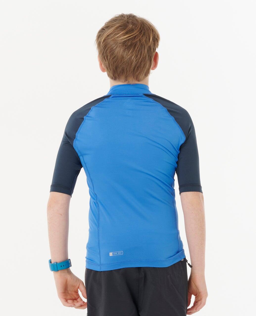 Camiseta anti-UV Unisex Shock UPF manches courtes enfant - Blue Gum 5/7