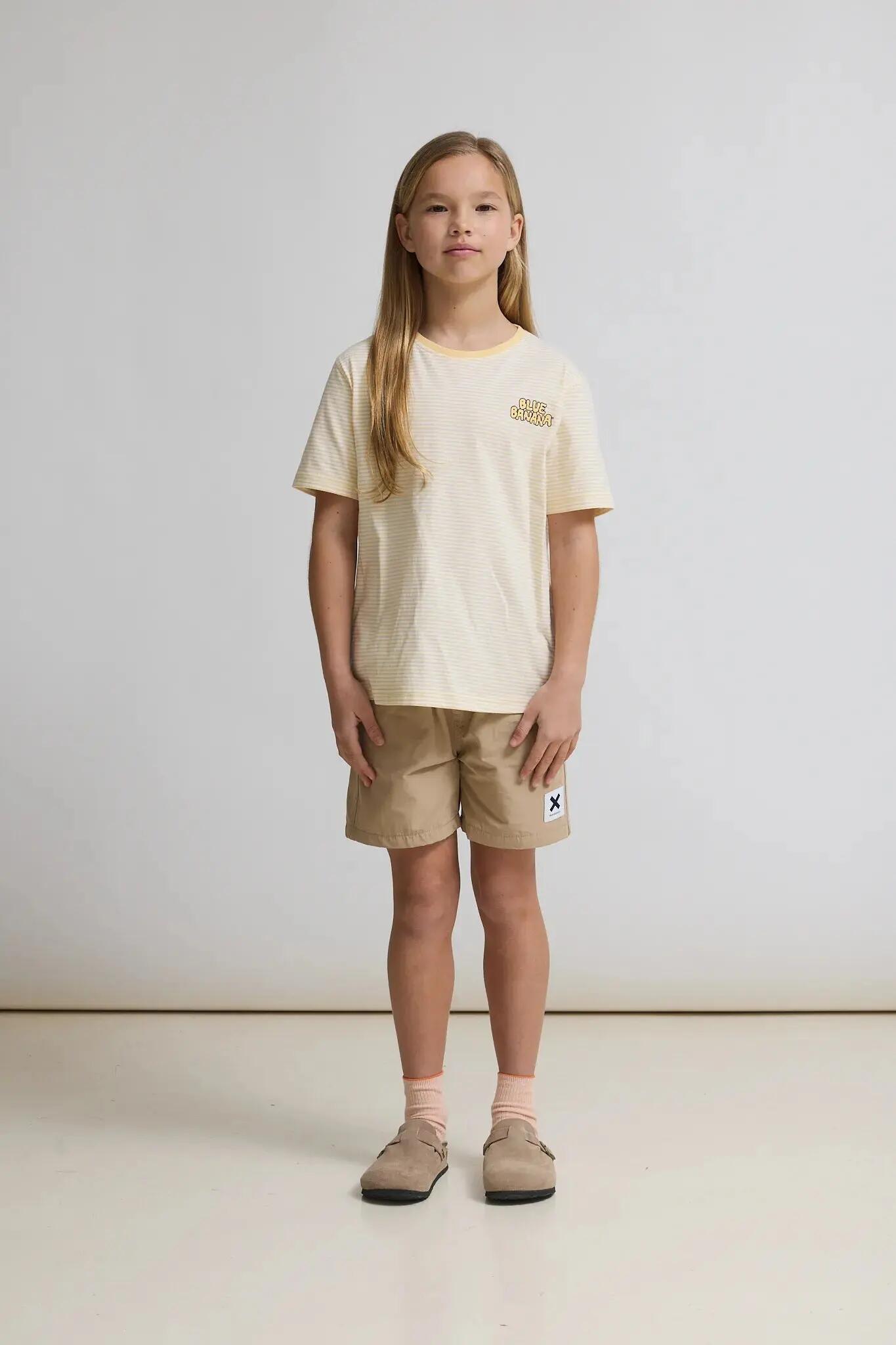 Camiseta Kids Blue Banana Light Yellow de Algodón 100% Orgánico 3/4