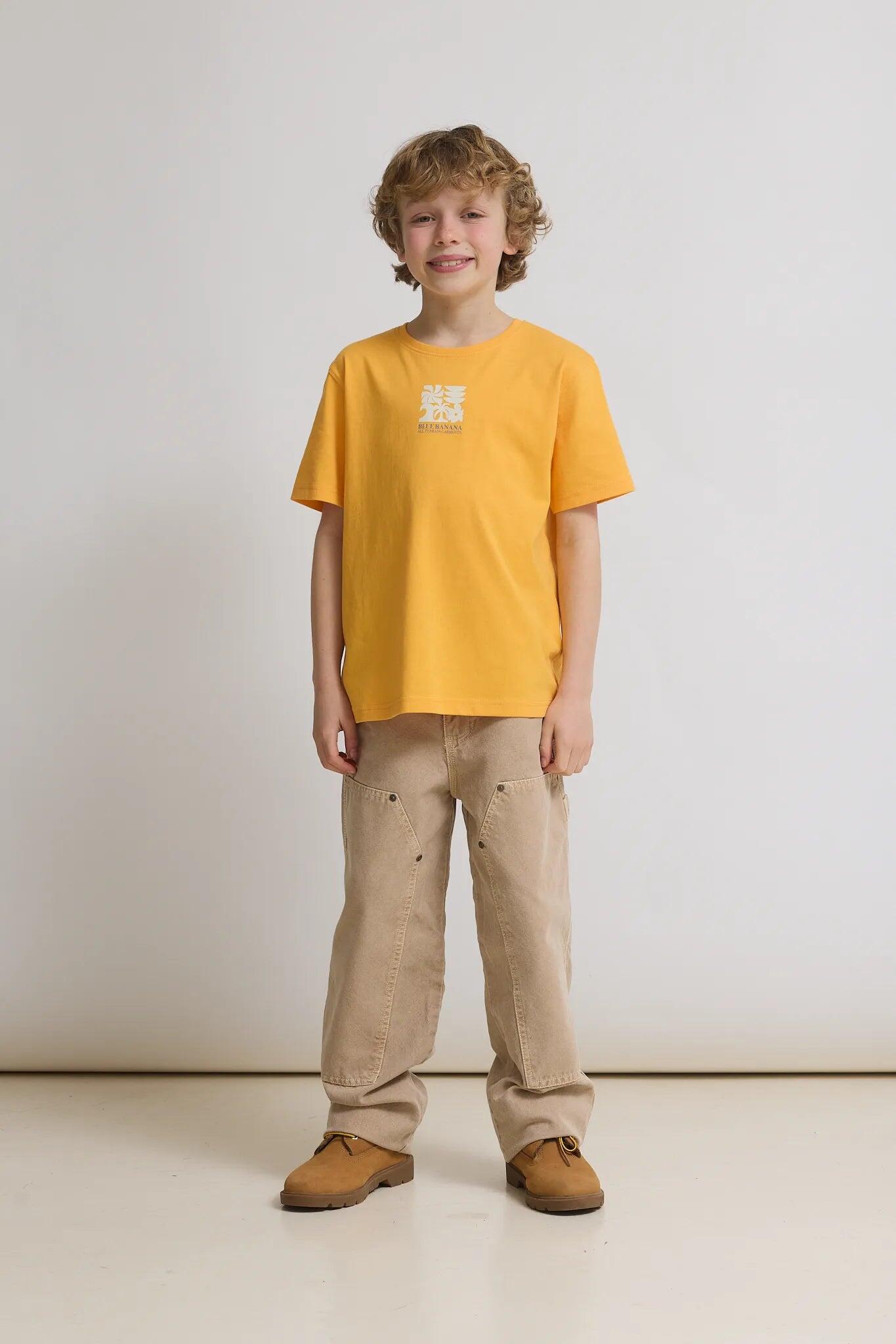 Camiseta Kids Blue Banana Tangerine de Algodón 100% Orgánico 3/4