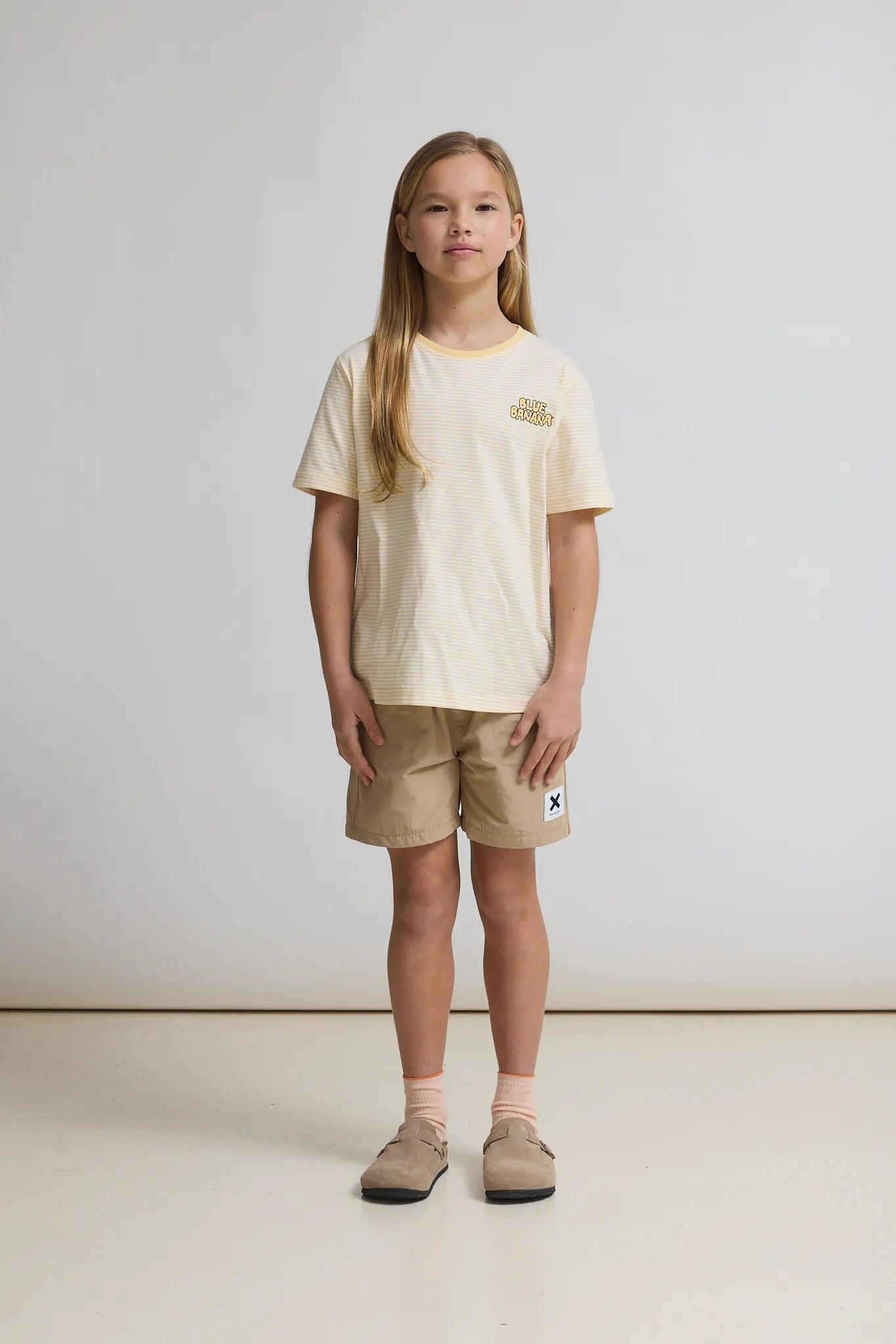 Camiseta Kids Blue Banana Light Yellow de Algodón 100% Orgánico 3/4