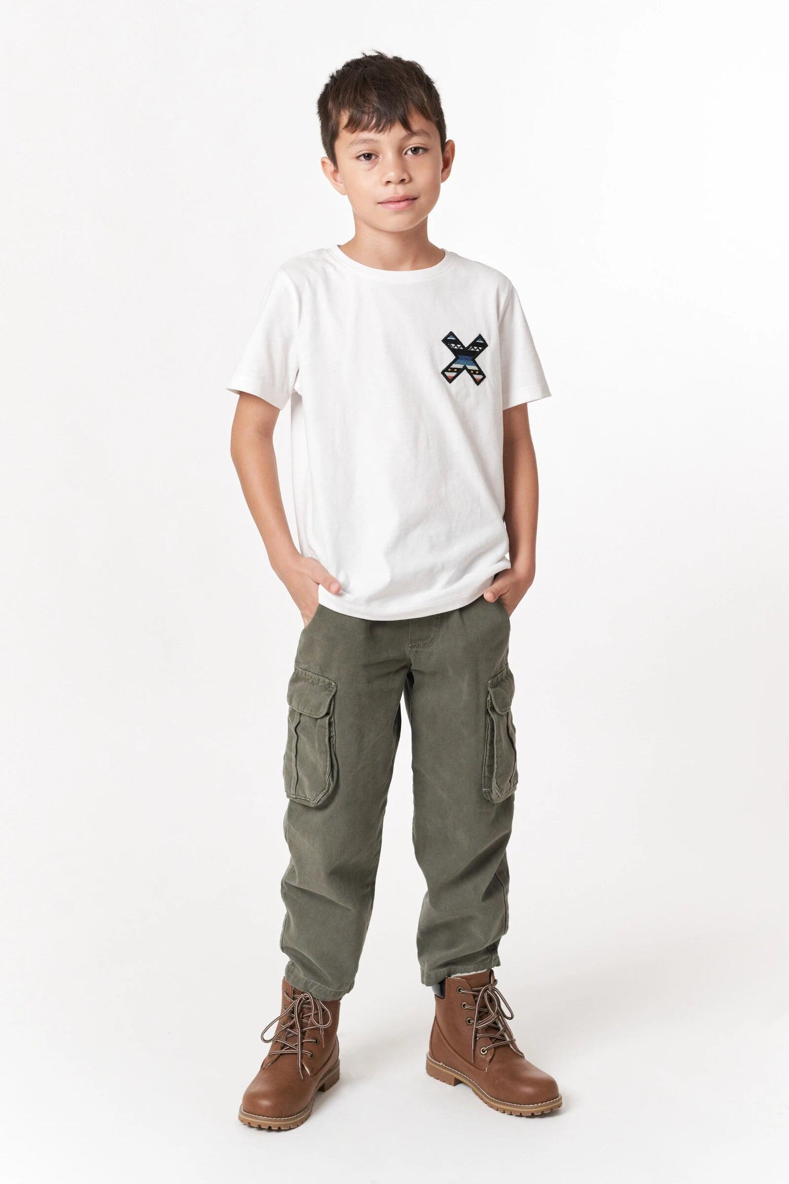 Camiseta Kids Blue Banana Blanca de Algodón 100% Orgánico 3/4