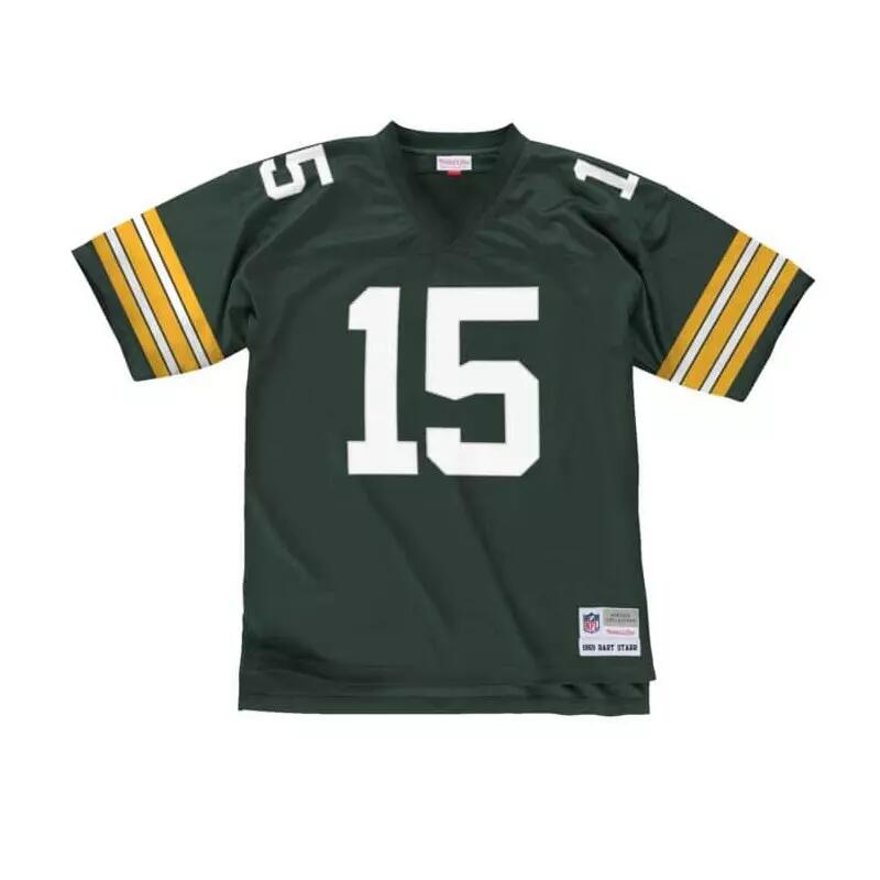 Maillot NFL Bart Starr Greenbay Packers 1969 Mitchell & Ness Legacy Retro Vert p 1/2