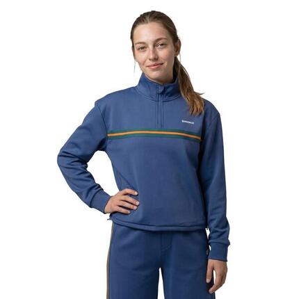 Sweat de tennis demi-zip femme Tiebreak-W Navy Bleu
