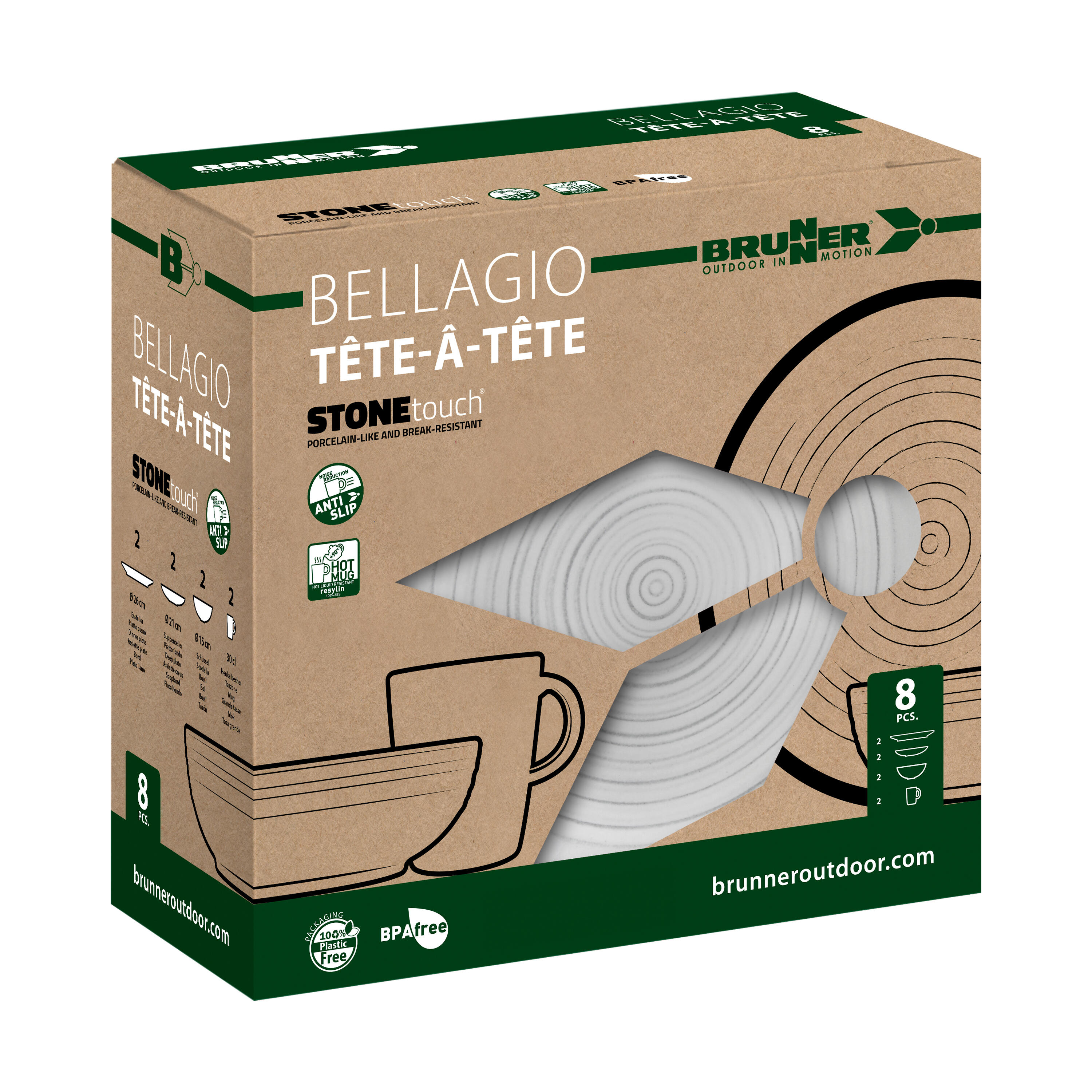 Brunner set de stoviglie camping melamina 8 piezas Bellagio 7/7