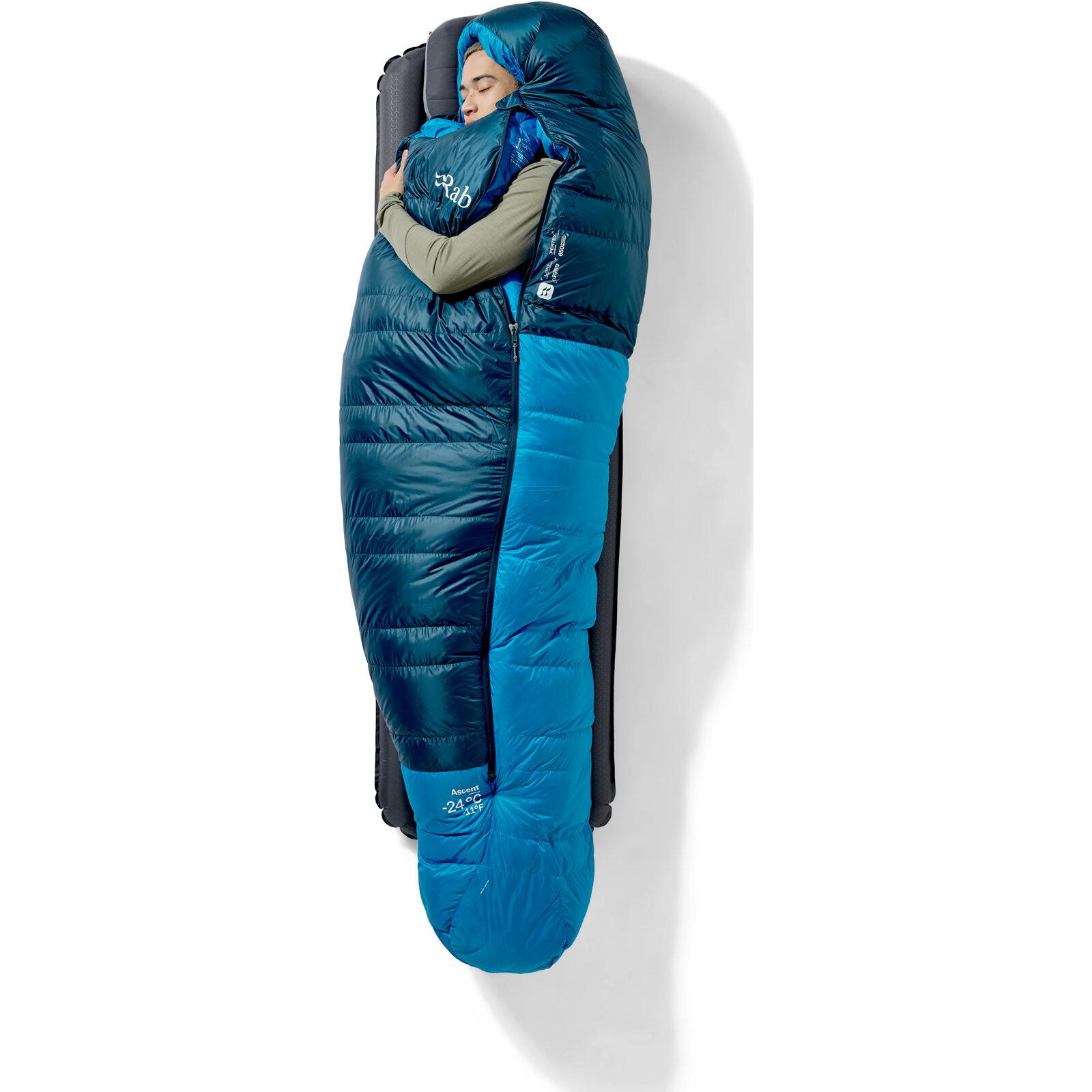 Daunen-Schlafsack Ascent -24C/-11F tempest blue-maya blue 7/7