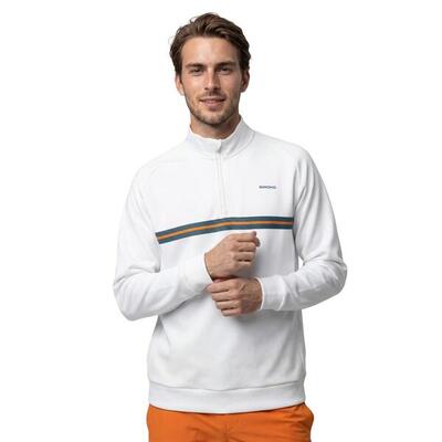 Heren tennis sweatshirt met halve rits tiebreak white wit