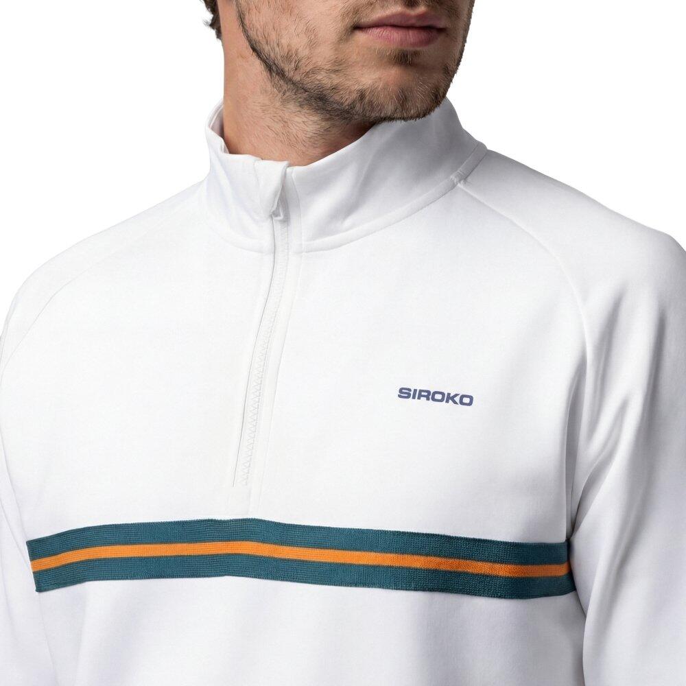 Felpa tennis mezza zip uomo Tiebreak White Bianco 4/6