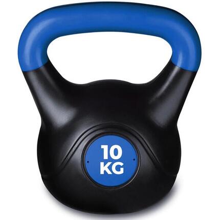 Kettlebell Plastique de Musculation et Cross Training INDIGO Noir-Bleu 10 kg