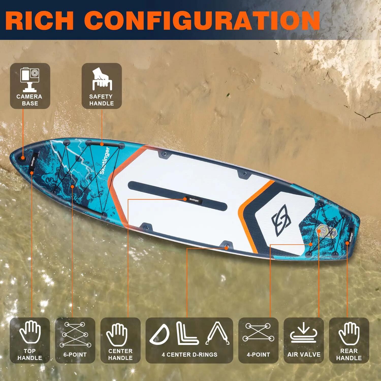 SKATINGER Thor Blauw 350x89x15 cm (11'6'') touring SUP board 3/6