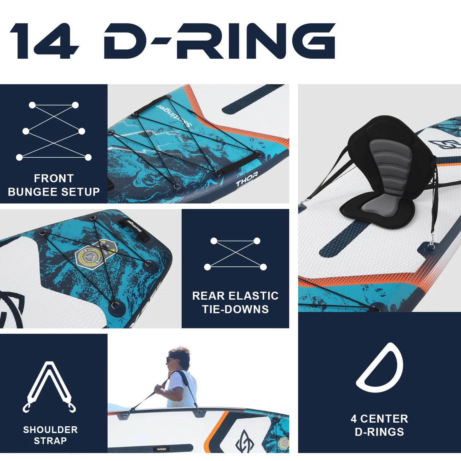 SKATINGER Thor Blauw 350x89x15 cm (11'6'') touring SUP board 5/6