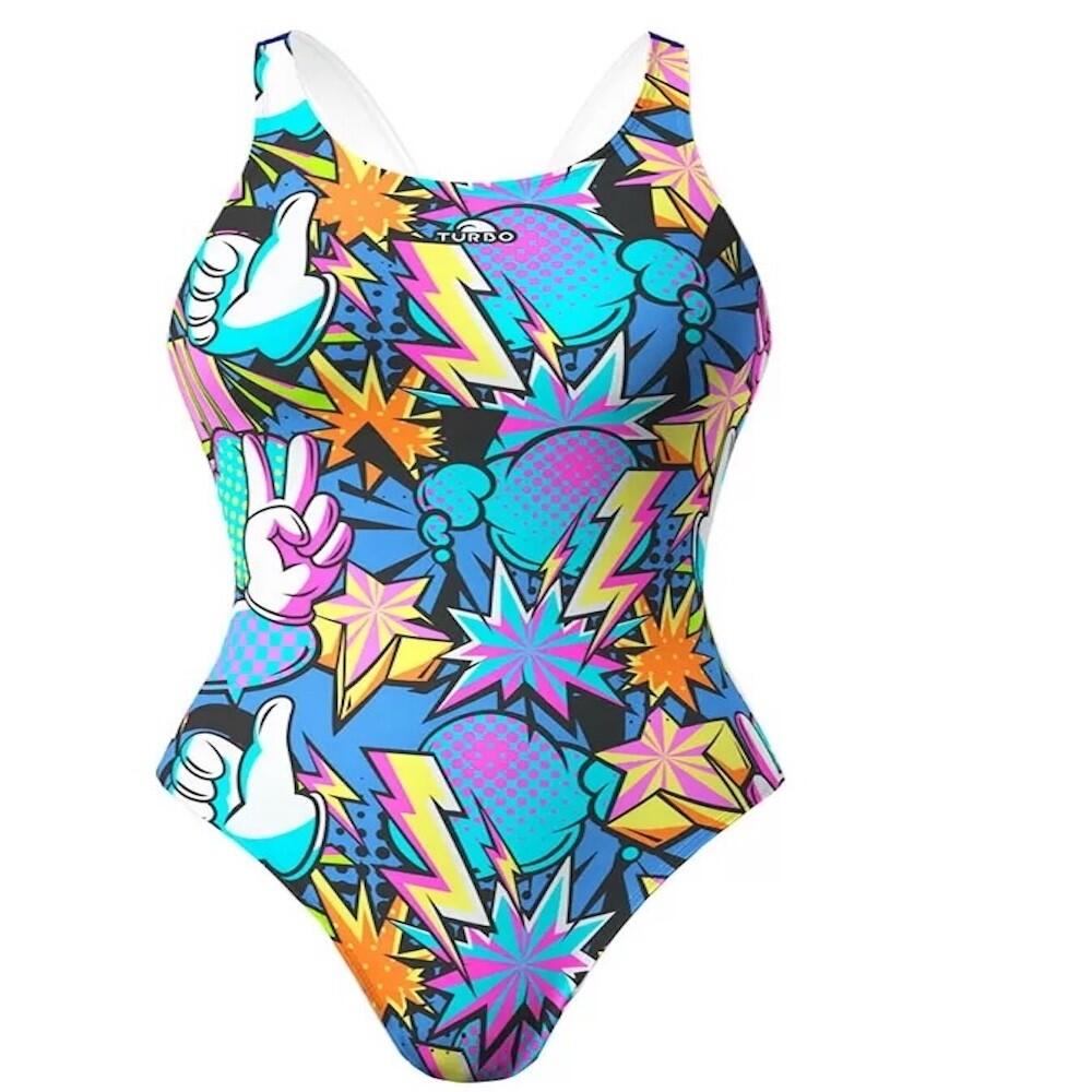 Bañador tirante ancho Comic Kan natación Mujer Multicolor Turbo 1/3