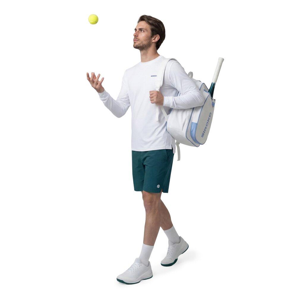 Herren Tennis langärmeliges -funktionsshirt Roma White Weiß 3/6