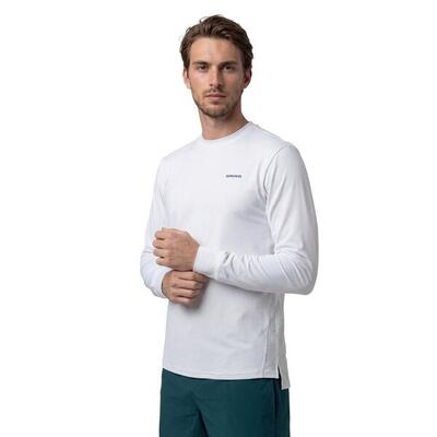 Heren tennis technisch shirt met lange mouwen roma white wit