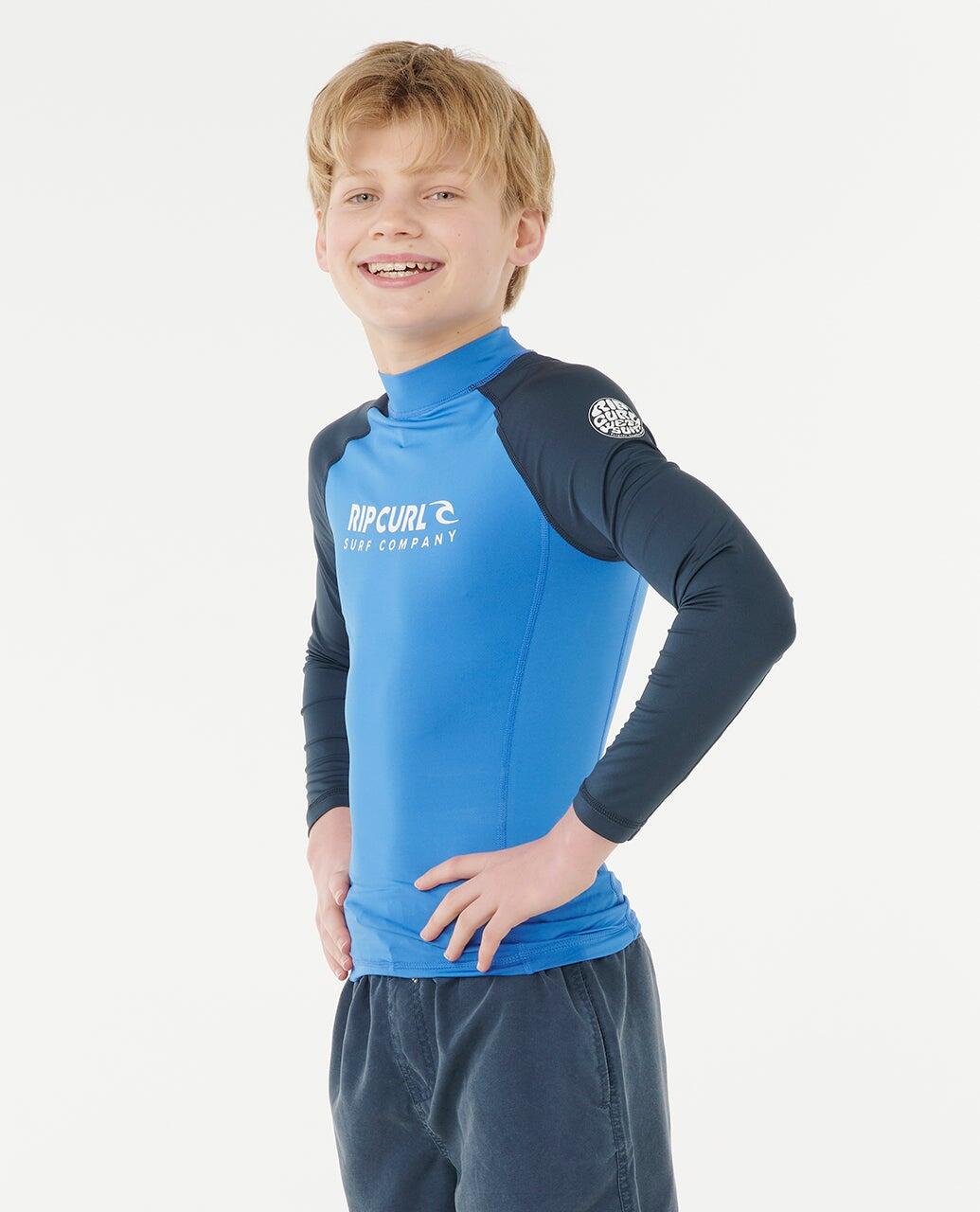 T-shirt anti-UV Unisex Shock UPF manches longues enfant - Blue Gum 2/4