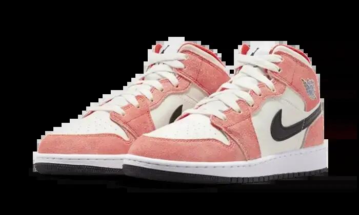 Lifestyle-schuhe - mid-top suede jordan 1 mid - orange/sail 2/3