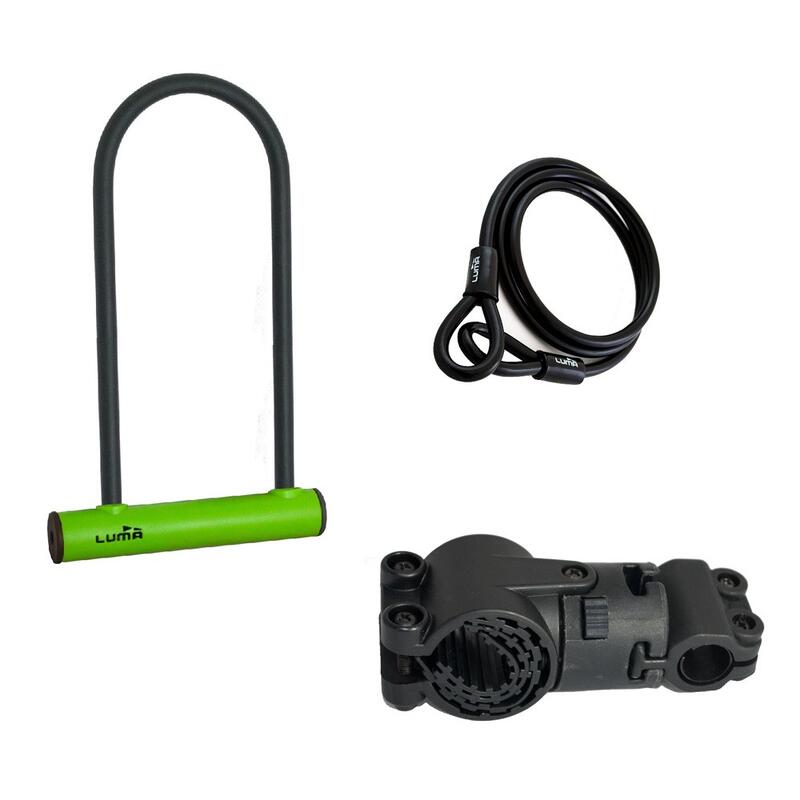 Antifurt bicicleta Luma Enduro 35 HU, Verde, suport prindere cadru + cablu bucla