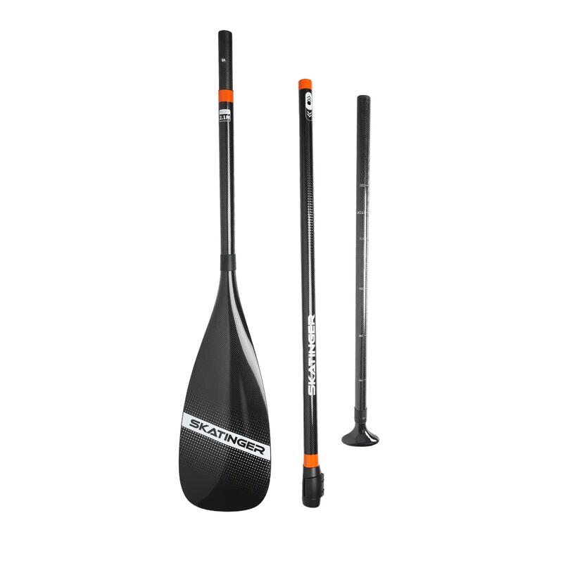 Pagaie din fibră de carbon SKATINGER 218 cm, cu geantă - neagră