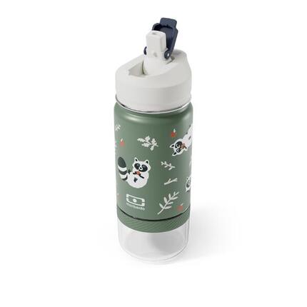 2-in-1-Isolierflasche mit Strohhalm, 300 ml|Kinder|Snackfach|Tragegriff|Twisty